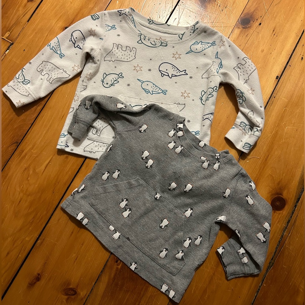 12 & 18 month thermal boy shirts